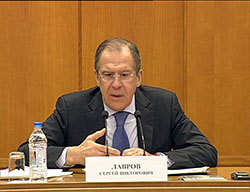 Pressekonferenz des Außenministers der Russischen Föderation Sergej Lawrow zu den Ergebnissen der russischen Diplomatie im Jahre 2012, Moskau, 23. Januar 2013 Pressekonferenz des Außenministers der Russischen Föderation Sergej Lawrow zu den Ergebnissen der russischen Diplomatie im Jahre 2012, Moskau, 23. Januar 2013