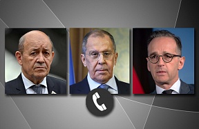 Zum Telefongespräch des Außenministers der Russischen Föderation, Sergej Lawrow, mit dem Minister für Europa und auswärtige Angelegenheiten der Französischen Republik, Jean-Yves Le Drian, und dem Bundesaußenminister der Bundesrepublik Deutschland, Heiko M Zum Telefongespräch des Außenministers der Russischen Föderation, Sergej Lawrow, mit dem Minister für Europa und auswärtige Angelegenheiten der Französischen Republik, Jean-Yves Le Drian, und dem Bundesaußenminister der Bundesrepublik Deutschland, Heiko M